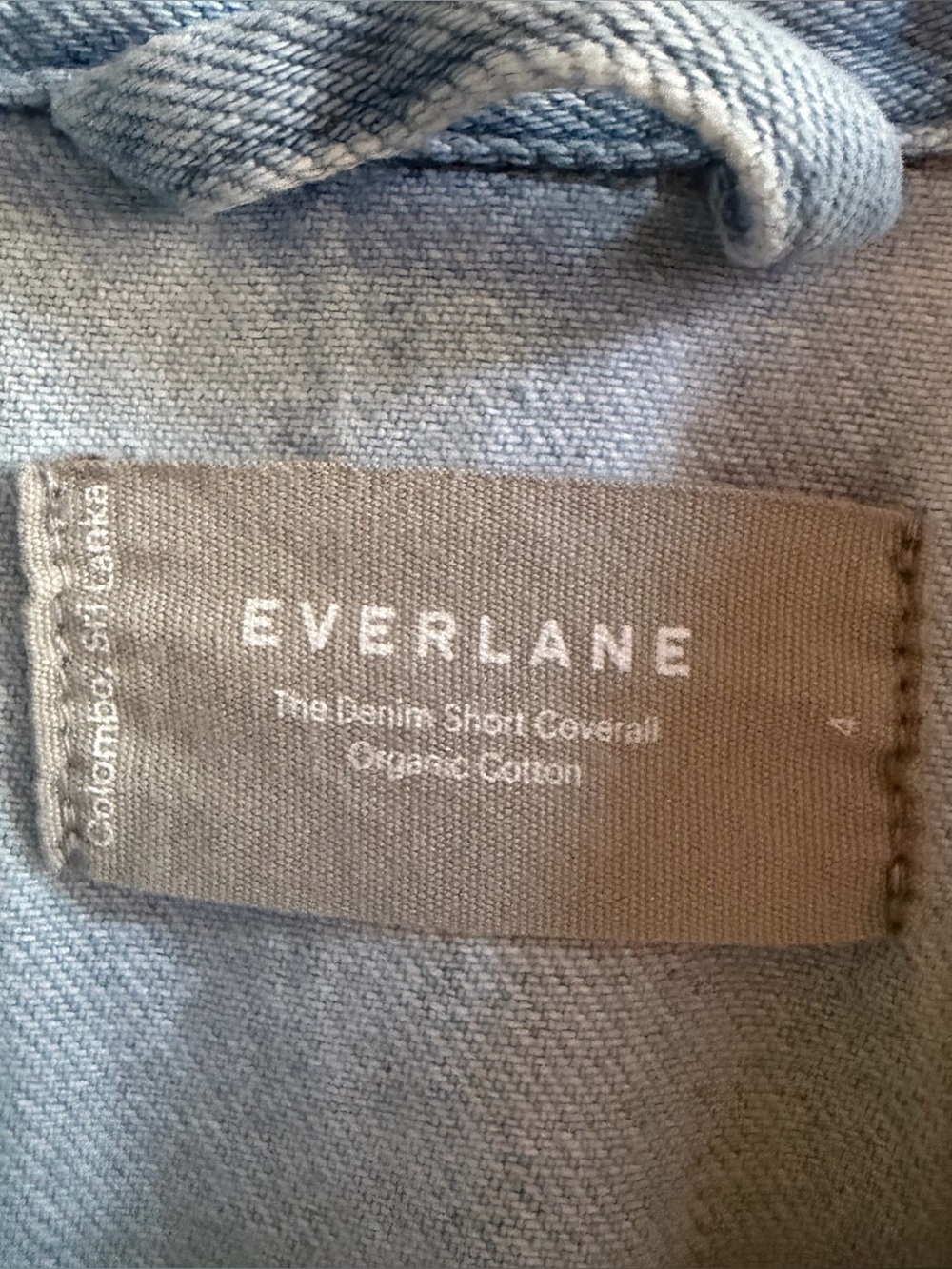 Everlane The Denim Short Coverall Zip Front Organic in Light Wash Blue Size 4 - Picture 3 of 10